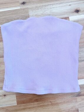 Garage Ribbed Strapless Tube Top in Light Lavender